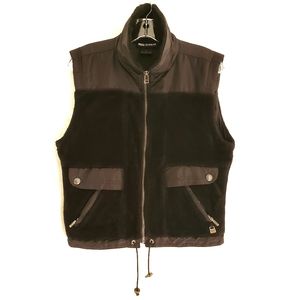 NILS Skiwear Vest Black Fleece Faux Fur Small Gorpcore